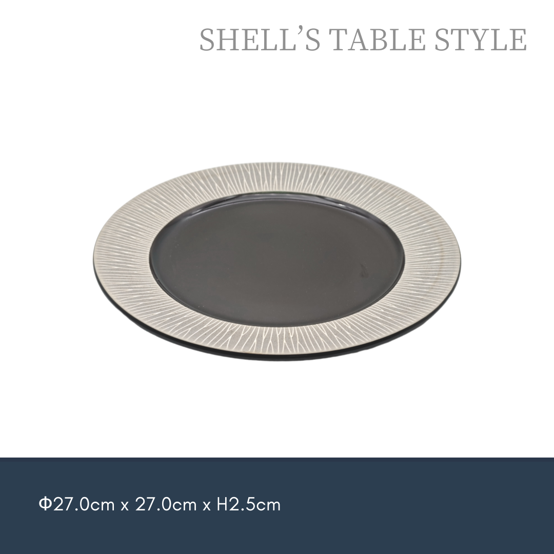 Đĩa tròn 27cm, nung trong lò màu xanh nước biển